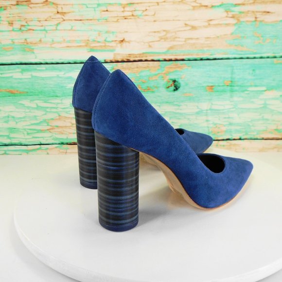 Pour La Victorie Blue Suede Heels - Picture 5 of 8